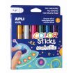 Apli Color Sticks Temperas Solidas - Pack de 6 Unidades de 6g en Colores Metalizados - Acabado Satinado sin Necesidad de Barniz - Secado Rapido en Menos de 3 Minutos - Efecto Cera o Tempera Segun la Presion Ejercida