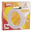 Apli Cinta Adhesiva Doble Cara 15mm x 20m - Facil de Cortar y Aplicar - Adhesion Fuerte y Duradera - Transparente Transparente