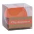 Apli Fluor Collection Dispensador de Clips - Ø 70x60 mm - Tapa Magnetica "Soft Touch" Naranja - Incluye 50 Clips Amarillo Fluorescente 28 mm
