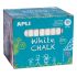 Apli Tizas Blancas Redondas - Pack de 100 Unidades Tamaño Ø 9 x 80mm - Ideales para Escribir, Dibujar y Colorear en Pizarras y Pavimentos - Aptas para Uso Escolar