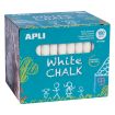 Apli Tizas Blancas Redondas - Pack de 100 Unidades Tamaño Ø 9 x 80mm - Ideales para Escribir, Dibujar y Colorear en Pizarras y Pavimentos - Aptas para Uso Escolar