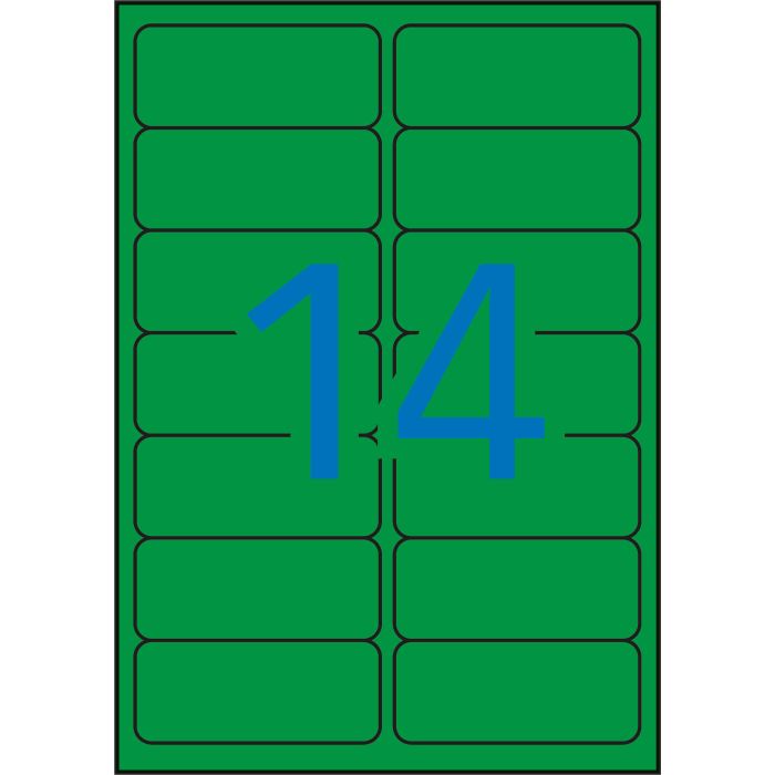 Apli Etiquetas Verdes Permanentes 99.1 x 38.1mm 20 Hojas