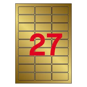 Apli Etiquetas Metalizadas Oro 63.5 x 29.6mm 20 Hojas