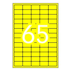 Apli Etiquetas Amarillo Fluorescente Permanentes 38.1 x 21.2mm 20 Hojas