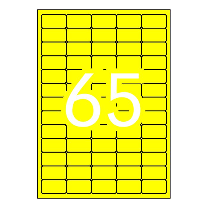 Apli Etiquetas Amarillo Fluorescente Permanentes 38.1 x 21.2mm 20 Hojas