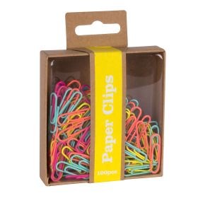 Apli Fluor Collection Clips - 100 Unidades - Colores Fucsia, Amarillo, Naranja y Turquesa - Caja de Carton Kraft con Eurohole - Recambio para Expositor Ref 15146