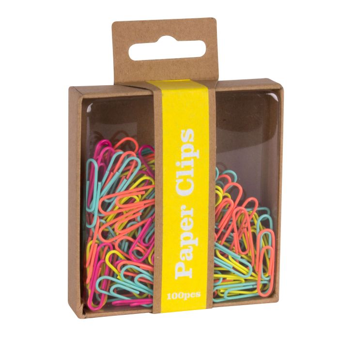 Apli Fluor Collection Clips - 100 Unidades - Colores Fucsia, Amarillo, Naranja y Turquesa - Caja de Carton Kraft con Eurohole - Recambio para Expositor Ref 15146