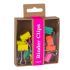 Apli Pinzas Abatibles Fluor Collection - Caja Kraft con 12 Pinzas Surtidas en Colores Fucsia, Amarillo, Naranja y Turquesa - Pack de Recambio para Expositor Ref 15146