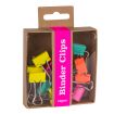 Apli Pinzas Abatibles Fluor Collection - Caja Kraft con 12 Pinzas Surtidas en Colores Fucsia, Amarillo, Naranja y Turquesa - Pack de Recambio para Expositor Ref 15146