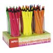 Apli Expositor Jumbo Fluor de Lapices - 5mm de Grosor Triangular - 108 Lapices en 6 Colores Fluorescentes - Recambios Disponibles