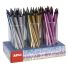 Apli Jumbo Metallic Expositor de Lapices - 5mm de Grosor Triangular - 108 Lapices Fluorescentes Surtidos - Ideal para Mejor Sujecion y Mayor Cobertura en Un Solo Trazo