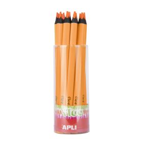 Apli Lapices Jumbo Fluor Naranja - Triangulares de 5mm - Mejor Sujecion y Cobertura - Pack de 18 Unidades - Formato para Expositor