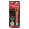 Apli Rotulador de Tiza Liquida - Punta Redonda de 5.5mm - Ideal para Pizarras, Plastico, Ventanas, Ceramica, Vinilos, Metal, Etc - Facil de Borrar con Paño Humedo - Secado Rapido y Libre de Toxicos