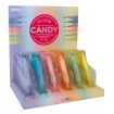 Apli Expositor de Subrayadores Fluorescentes con Forma de Caramelo - Doble Punta: Plana 5mm y Redonda 2mm - 6 Colores Fluor - 36 Marcadores (6 por Color)