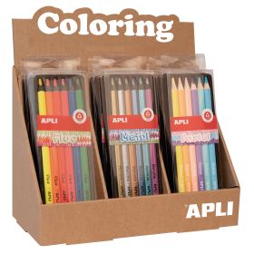 Apli Jumbo Set de Lapices - 5mm de Grosor - 12 Cajas Surtidas con 6 Lapices Cada Una - Fluo, Metal y Pastel