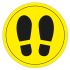 Apli Circulo Señalizacion Adhesivo Ilustracion Zapatos Ø30mm - Acabado Mate - Adhesivo Solvente Alta Resistencia - Color Amarillo/Negro - Film PVC 100 Micras con Imprimacion