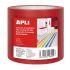 Apli Cinta de Señalizacion Adhesiva PVC 40x33mm 160?m - Desbobinado Silencioso - Adhesivo Solvente - Resistente a Rayos UV