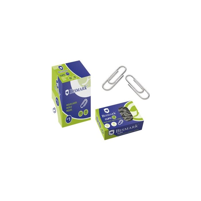 Bismark Pack de 100 Clips Nº1 25mm - Niquelados