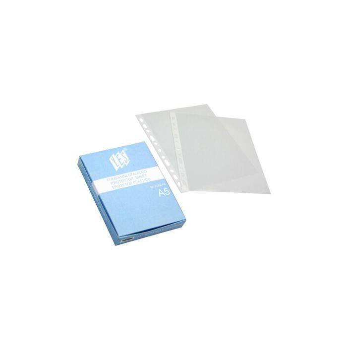 Bismark Caja de 100 Fundas Multitaladro Granuladas - Formato A5