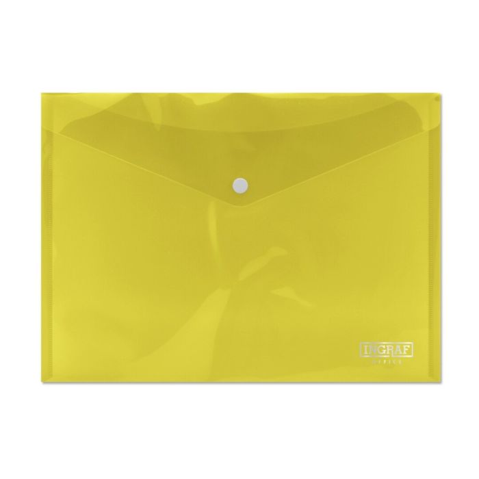 Ingraf Sobre con Cierre de Broche - Polipropileno - Tamaño A4 - Color Amarillo
