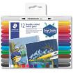 Staedtler 3190 Pack de 12 Rotuladores de Doble Punta para Textil - Colores Surtidos