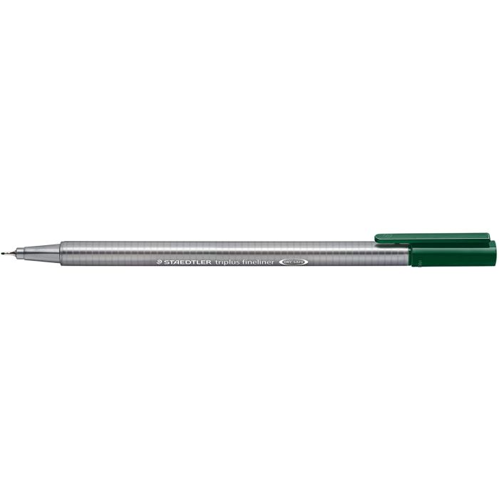 Staedtler Triplus Fineliner 334 Rotulador de Punta Fina - Trazo de 0.3mm - Tinta Base de Agua - Color Verde Oscuro