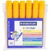 Staedtler Noris Watercolour 340 Pack de 6 Rotuladores de Gran Tamaño - Trazo 3mm Aprox - Lavable Facilmente - Tinta Base de Agua - Color Amarillo
