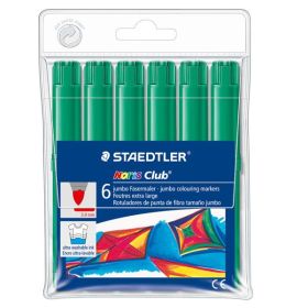 Staedtler Noris Watercolour 340 Pack de 6 Rotuladores de Gran Tamaño - Trazo 3mm Aprox - Lavable Facilmente - Tinta Base de Agua - Color Verde