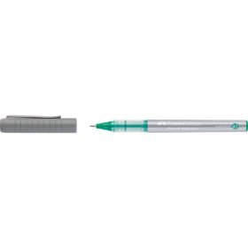 Faber-Castell Roller Free Ink Boligrafo de Tinta Liquida - Punta Conica 0,7mm - Ancho de Linea Fino - Clip de Metal - Color Verde