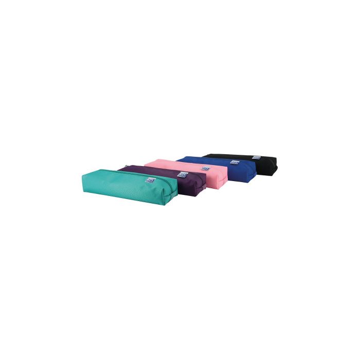 Oxford Kangoo Teens Estuche Rectangular Mediano - Goma Elastica para unirlo al Cuaderno - Colores Surtidos
