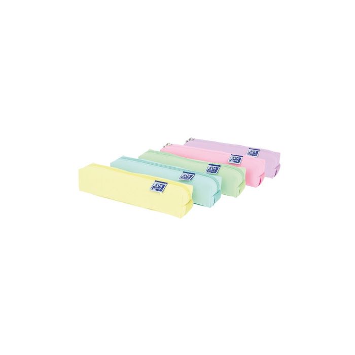 Oxford Kangoo Live & Go Estuche Cuadrado Pequeño - Material Esponjoso - Goma Elastica para unirlo al Cuaderno - Colores Surtidos Pastel