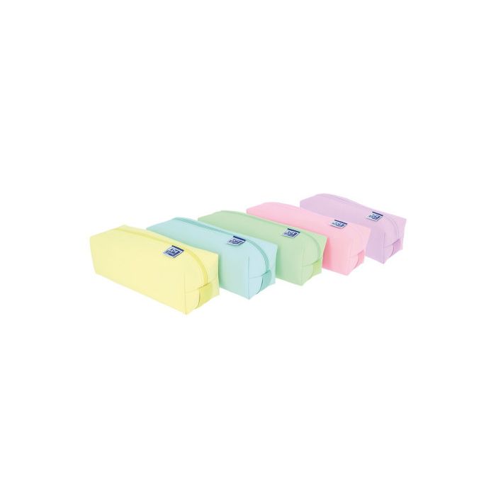Oxford Kangoo Live & Go Estuche Cuadrado Grande - Material Esponjoso - Goma Elastica para unirlo al Cuaderno - Colores Surtidos Pastel