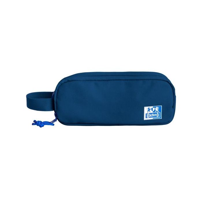 Oxford B-Smart Estuche Portatodo - 3 Compartimentos - Asa Lateral - Fabricado en Material Reciclado - Color Azul