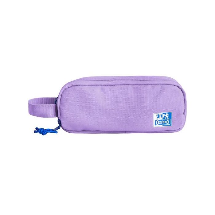 Oxford B-Smart Estuche Portatodo - 3 Compartimentos - Asa Lateral - Fabricado en Material Reciclado - Color Lavanda
