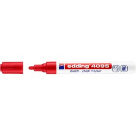 Edding 4095 Rotulador de Tiza Liquida - Punta Redonda - Trazo entre 2 y 3mm - Olor Neutro  - Color Rojo