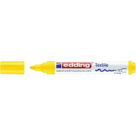 Edding 4500 Rotulador Permanente para Textil - Punta Redonda - Trazo entre 2 y 3mm - Olor Neutro - Secado Rapido - Color Amarillo