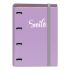 Dohe Serie Pastel Carpeta de 4 Anillas Formato A4 con Recambio de 100 Hojas - 4 Separadores de Colores - Cierre con Goma Elastica - Anillas de 35mm - Color Morado Pastel