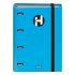 Dohe Serie Icon Carpeta de 4 Anillas Formato A4 con Recambio de 100 Hojas de 90 gr y 4 Taladros - Cierre con Goma Elastica - Anillas de 35mm - Color Azul Claro