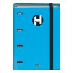 Dohe Serie Icon Carpeta de 4 Anillas Formato A4 con Recambio de 100 Hojas de 90 gr y 4 Taladros - Cierre con Goma Elastica - Anillas de 35mm - Color Azul Claro