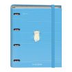 Dohe Santoro Felines Carpeta de 4 Anillas Formato A4 con Recambio de 100 Hojas - 4 Separadores de Colores - Cierre con Goma Elastica - Anillas de 35mm