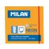 Milan Bloc de 100 Notas Adhesivas - Removibles - 76mm x 76mm - Color Naranja Neon