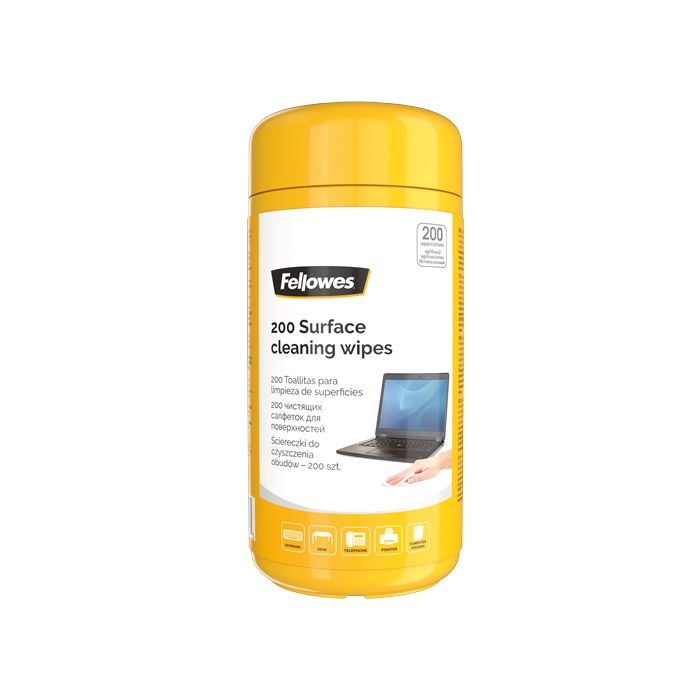 Fellowes Pack de 200 Toallitas de Limpieza para Superficies