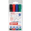 Edding 660 Pack de 4 Rotuladores para Pizarra Blanca - Punta Redonda - Trazo entre 1.5 y 3mm - Recargable - Secado Rapido - Colores Surtidos
