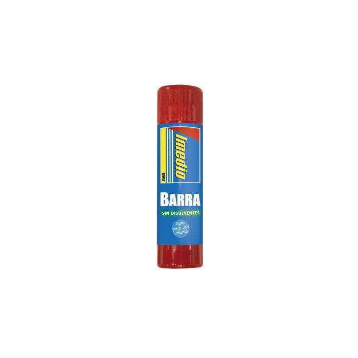 Imedio Barra de Pegamento Mediano 21grs - Sin Disolventes - Lavable - Apto para Uso Escolar
