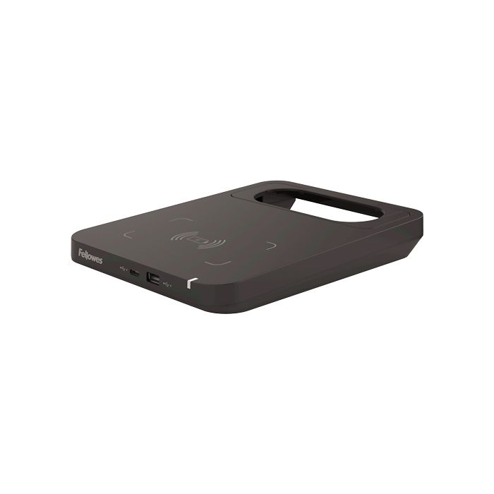 Fellowes Tallo Cargador Inalambrico - 2 Puertos USB - Carga Rapida - Color Negro
