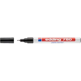 Edding 780 Rotulador Permanente de Tinta Opaca - Punta Redonda - Trazo 0.8mm - Puntas de Recambio Disponibles - Secado Rapido - Color Negro