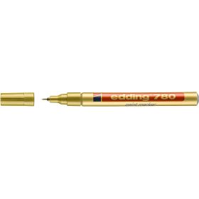 Edding 780 Rotulador Permanente de Tinta Opaca - Punta Redonda - Trazo 0.8mm - Puntas de Recambio Disponibles - Secado Rapido - Color Oro