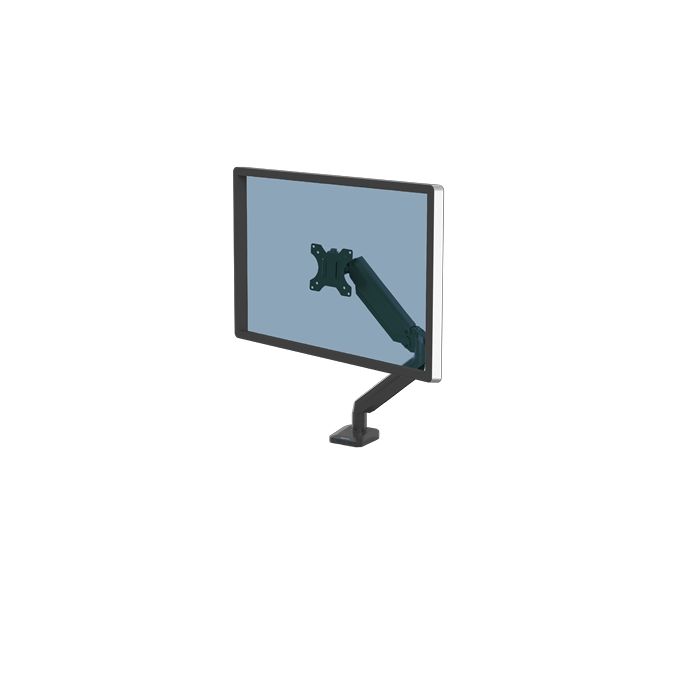 Fellowes Platinum Series Brazo para Monitor Individual - Ajustable con Muelle de Gas - 2 Puertos USB - Sistema de Gestion de Cables - Color Negro