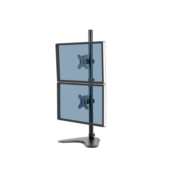 Fellowes Professional Series Soporte con Peana para Monitor Doble en Vertical - Hasta 32? y 16kg - Sistema de Gestion de Cables - Color Negro