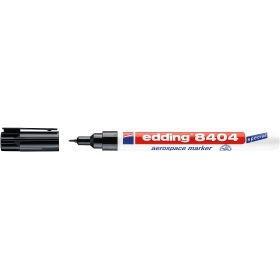 Edding 8404 Rotulador Aeroespacial Permanente - Escribe sobre Metal - Punta Redonda - Trazo 0.75mm - Resistente al Agua, Desgaste y al Roce - Secado Rapido - Color Negro